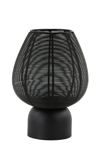 PORTA T-LIGHT IN METALLO NERO OPACO (Ø19x26CM)