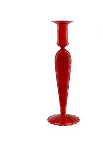 CANDELABRO MEDIO BOROSILICATO IN VETRO ROSSO (9x26cm)