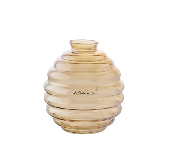 VASO NICOLE IN VETRO LUSTRO TORTORA (h.17cm)