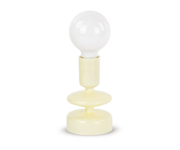 LAMPADA LED IN VETRO GIALLA CON SCATOLA (h.24cm)
