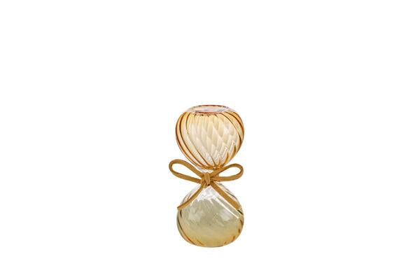 .CLESSIDRA IN VETRO COLOR AMBRA C/ASTUCCIO (h.8cm)