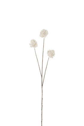 Ramo Pompon Paillette Plastica Bianco Large (14X7X76.5CM)