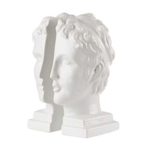 FERMALIBRI PROFILO CLASSICO IN CERAMICA BIANCO (8x11,5x26h)