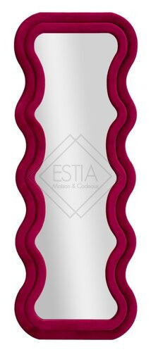 SPECCHIO DA MURO EMILY CON CORNICE IN VELLUTO FUXIA