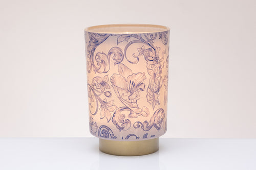 LAMPADA IN VETRO CON FREGIO BLU (h.14cm)