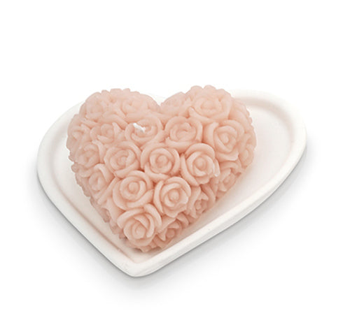 CUORE ROSE CON PIATTO GESSO CIPRIA