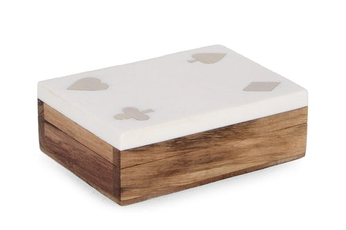 DECORAZIONE CARTE FORTUNE IN LEGNO NATURALE (11,3X8,3CM)