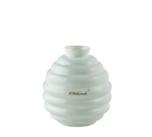 VASO NICOLE IN VETRO SALVIA LUCIDO (h.17cm)
