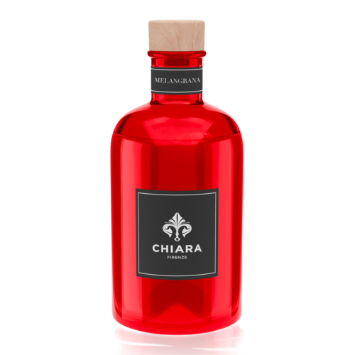 BOTTIGLIA IN VETRO SEMITRASPARENTE 250ML-MELANGRANA CON ASTUCCIO E BACCHETTE