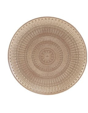 VASSOIO IN LEGNO ORO CON DECORO E GLITTER ORO (DIAMETRO 40CM)