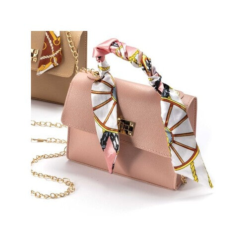 BORSETTA CON FOULARD ROSA (20x17cm)-CLISPBAG MH841