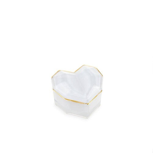 SCATOLA CUORE PICCOLA IN VETRO BIANCA (8x8x4,7cm)