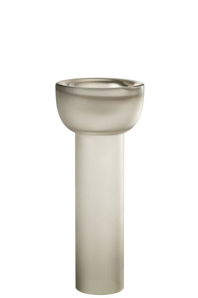 CANDELIERE/VASO VERSATILE IN VETRO GRIGIO (16x16x38cm)