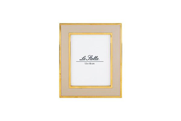 PORTAFOTO IN LEGNO TORTORA CON BORDO ORO (13x18cm)