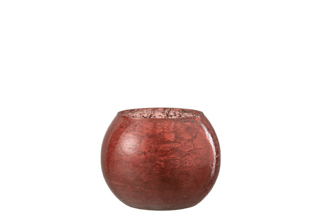 Portacandele Nuria Palla Vetro Terracotta Small (12.5X12.5X10CM)