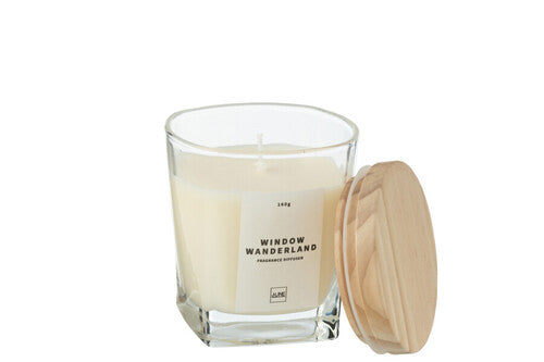 Candela Profumata Quadrata Window Wanderland Cera Trasparente - 29 Ore (7,2x7,2x10cm)