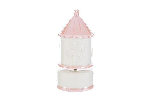 GIOSTRINA CARILLON IN PORCELLANA ROSA C/ASTUCCIO (8x8xh.16,5cm)