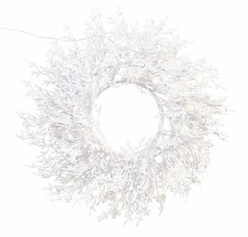 CORONO BIANCA LAPPONIA 120TIPS CON 50 LED (diam.60cm)