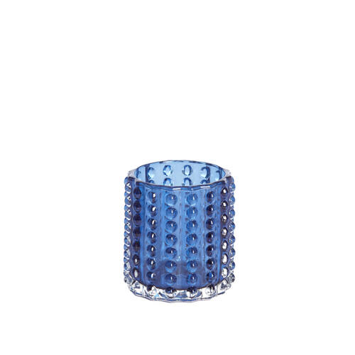 PORTA T-LIGHT IN VETRO BLU SCURO (Ø9,5x10cm)