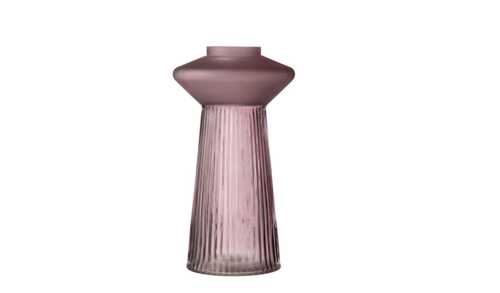 VASO IN VETRO LUCIDO E SATINATO (19x19xh.34cm)