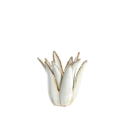 PORTACANDELE CACTUS IN CERAMICA BIANCO (Ø11,5x11,5 cm)
