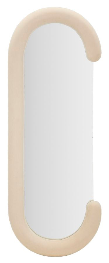 SPECCHIO DA MURO CHANTAL CON CORNICE IN VELLUTO CREMA