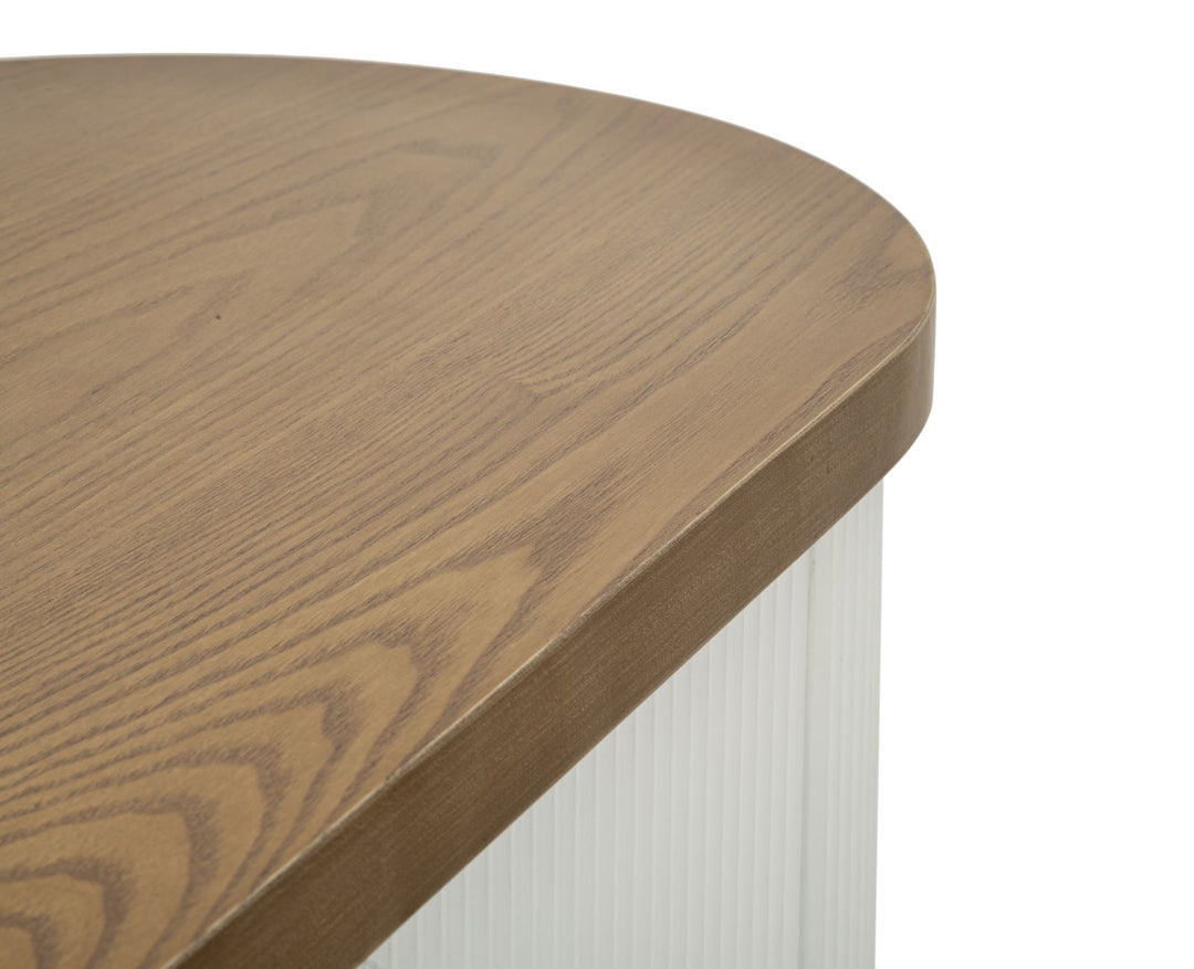 CONSOLLE TOLOSA CON CASSETTO CENTRALE, IN LEGNO DI FRASSINO, BIANCO CON PIANO IN COLOR LEGNO (121x40x78cm)
