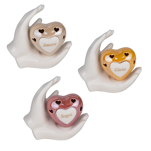 PENSIERO MANI CON CUORE LED