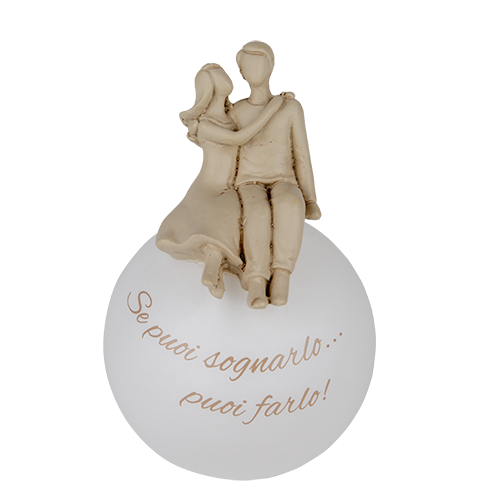 SOGNANDO-SCULTURA COPPIA SFERA LED