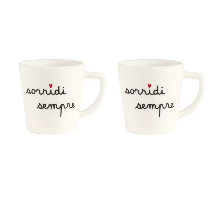 SET 2 TAZZINE ESPRESSO 'SORRIDI SEMPRE'