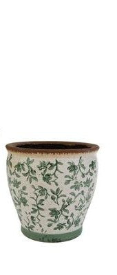 CACHE POT CON DECORO VERDE SMALL