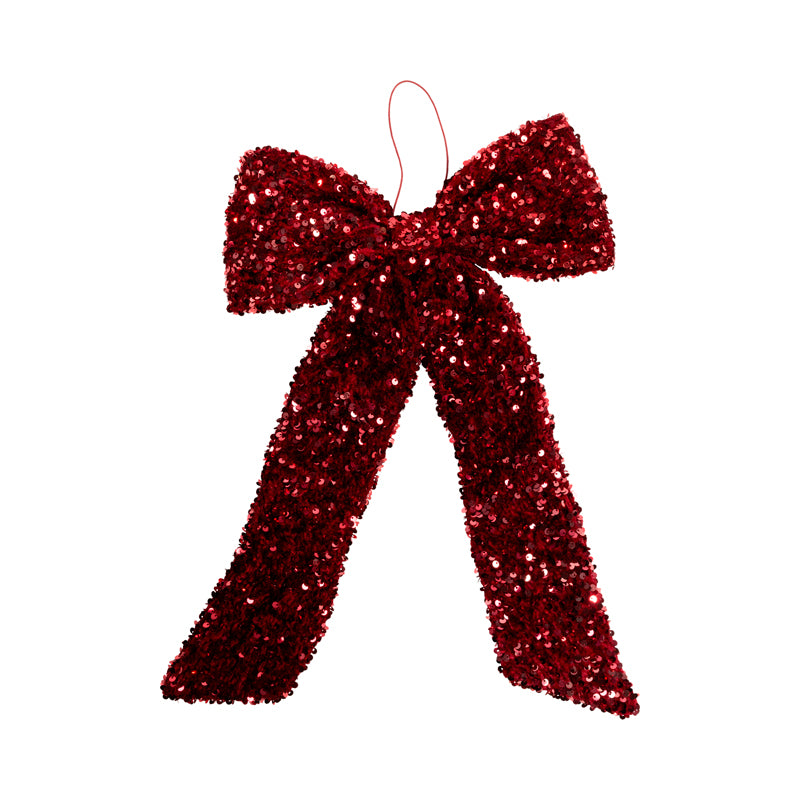 DECORAZIONE FIOCCO ROSSO PAILLETTES SMALL