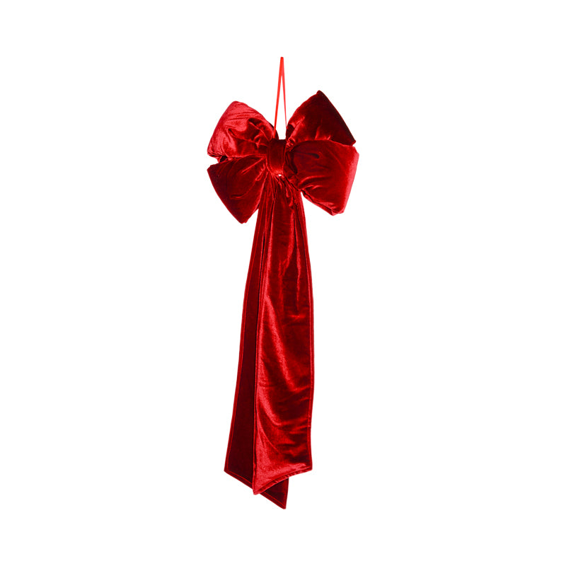 DECORAZIONE FIOCCO IN VELLUTO ROSSO