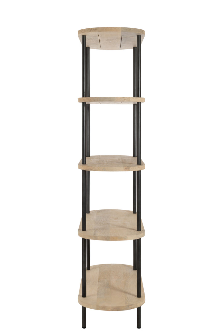 SCAFFALE ELI CON 5 RIPIANI IN LEGNO DI MANGO NATURALE