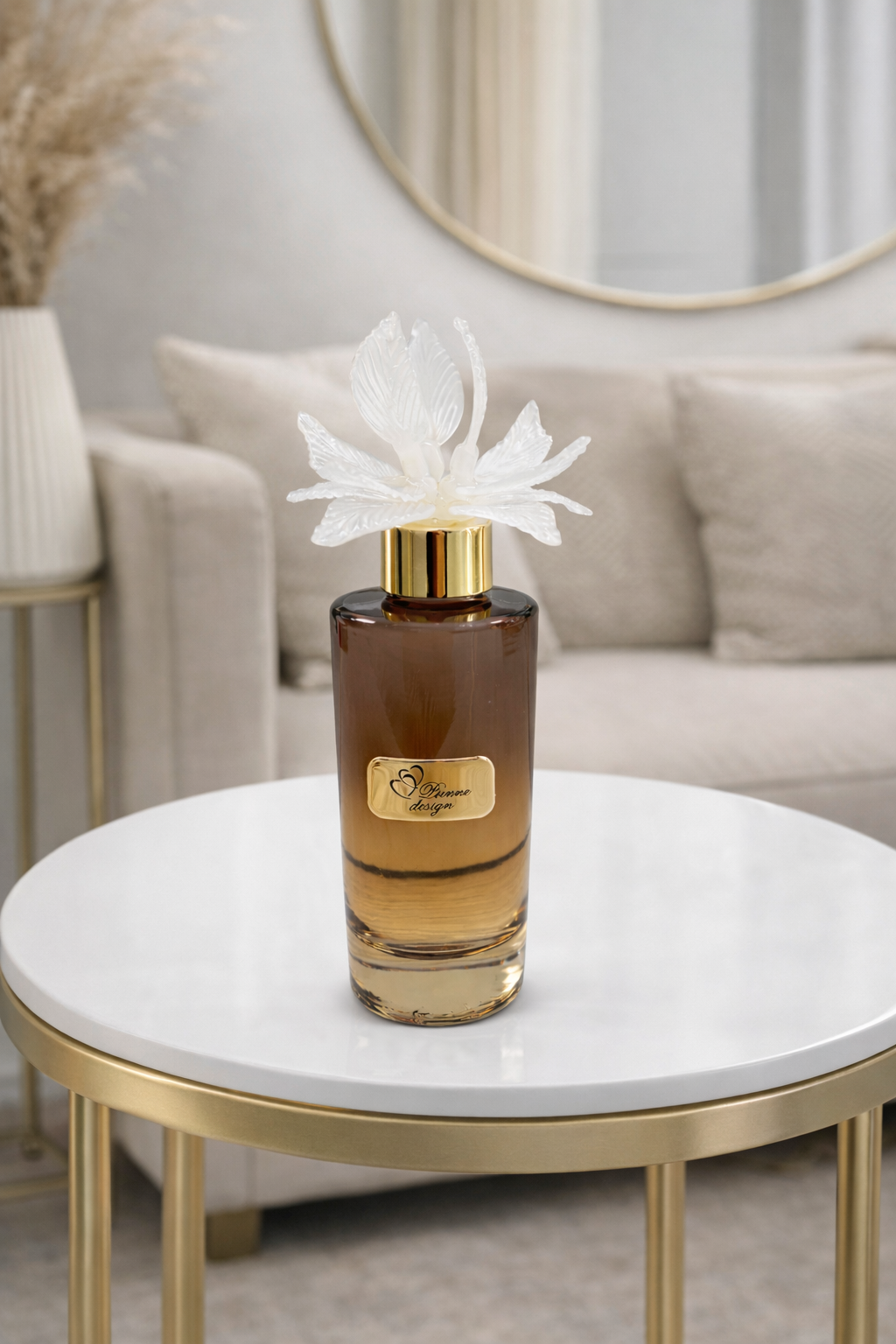 PROFUMATORE AMBRA E MARRONE CON FIORE