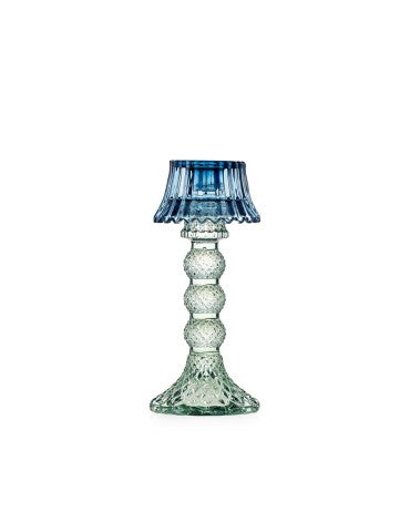 CANDELIERE GRANDE IN VETRO PARALUME BLU