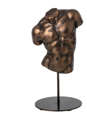 SCULTURA DECORATIVA BUSTO UOMO BRONZO
