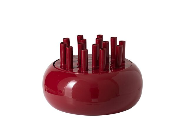 VASO ROTONDO MONOFIORI ROSSO