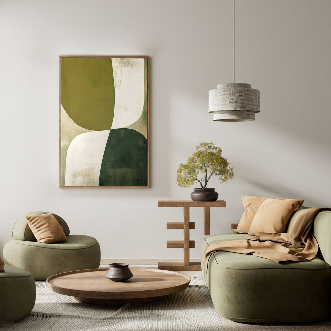 QUADRO ASTRATTO DAL TONO GIALLO E VERDE