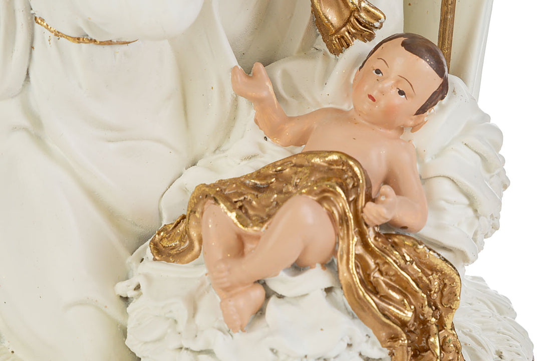SCULTURA SACRA FAMIGLIA BIANCO E ORO