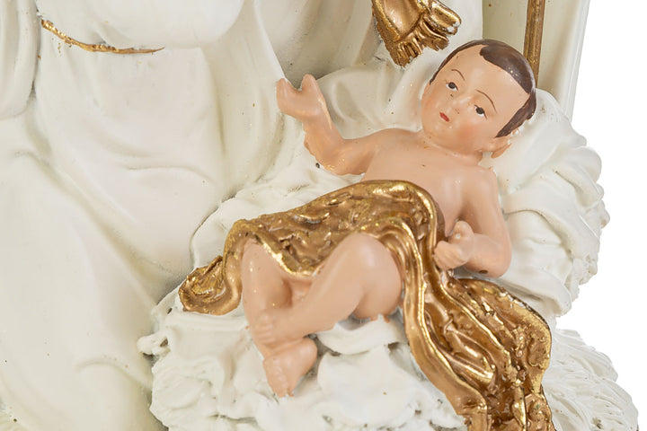 SCULTURA SACRA FAMIGLIA BIANCO E ORO