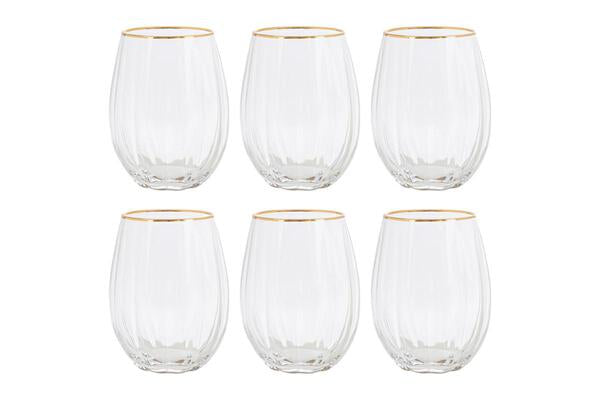 SET 6 BICCHIERI FILO ORO