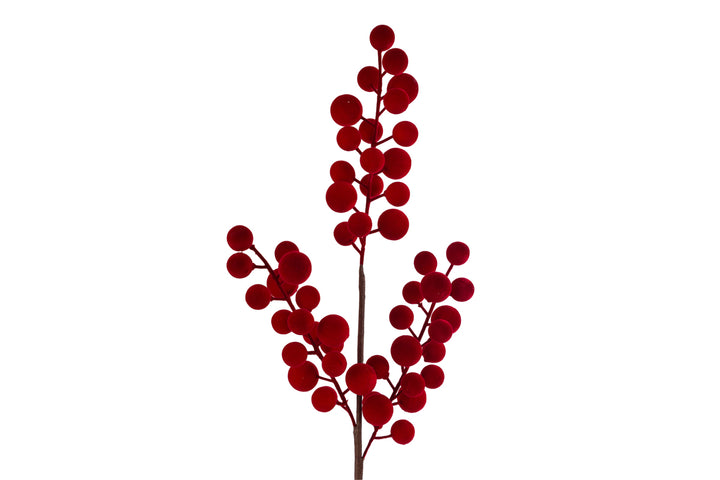 TRALCIO DI BACCHE IN VELLUTO ROSSO SMALL