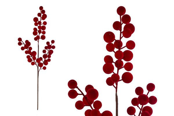 TRALCIO DI BACCHE IN VELLUTO ROSSO SMALL