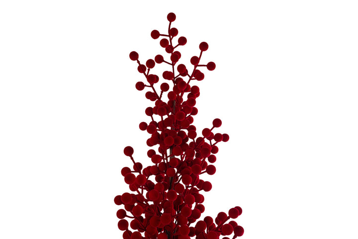 ALBERELLO DI BACCHE IN VELLUTO ROSSO