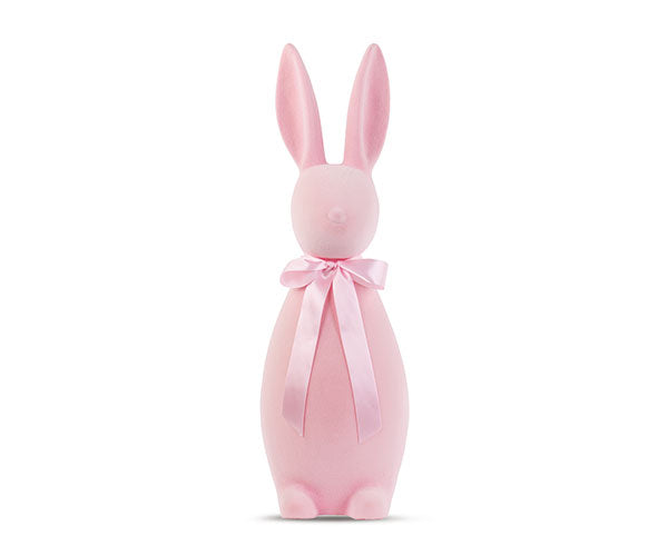 CONIGLIO FLOCCATO ROSA IN POLISTIROLO (h.69cm)