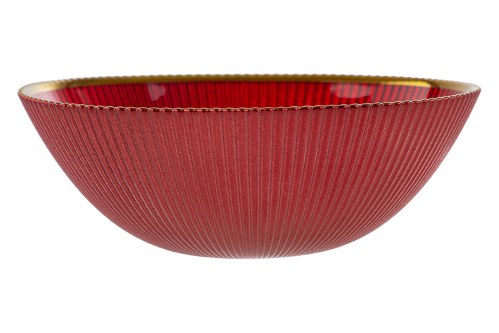 SET 6 PIATTI FONDI ROSSO CON FILO ORO