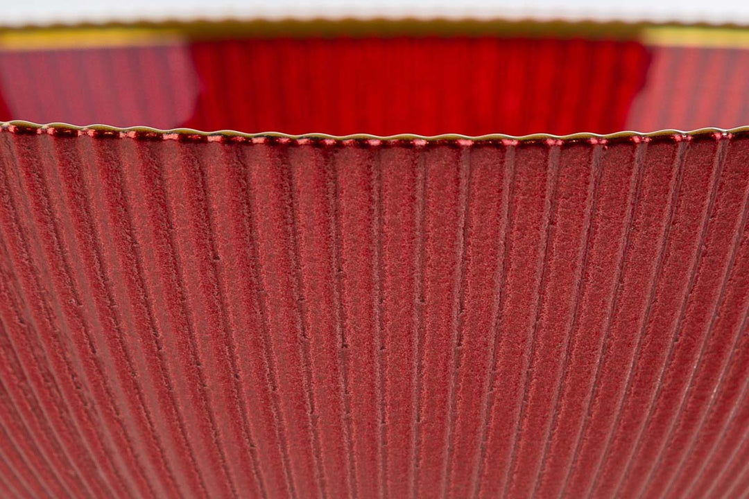 SET 6 PIATTI FONDI ROSSO CON FILO ORO