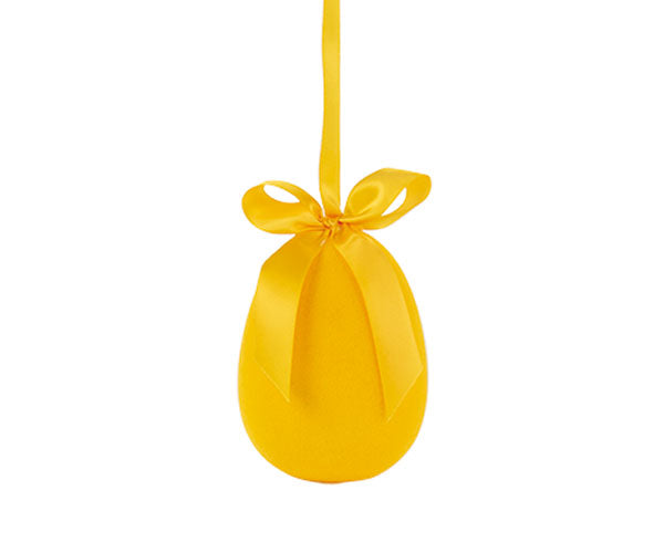 UOVO FLOCCATO IN POLISTIROLO GIALLO (h.12,5cm)