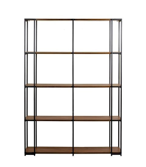 LIBRERIA CON STRUTTUTRA IN METALLO NERO E LEGNO